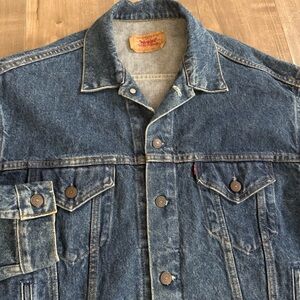 Vintage Levis Denim Jacket Men Large Made in USA Blue Jean Trucker